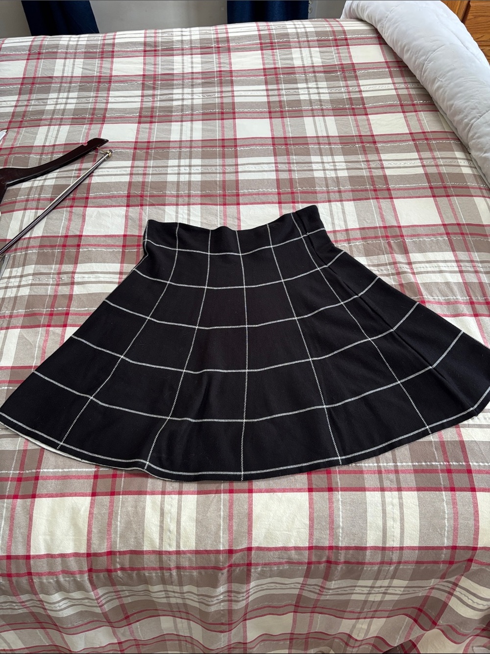 Black Windowpane Circle Skirt